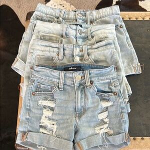 Aero bundle of 4 pairs of Distressed Denim Shorts, 1 miniskirt & 2 crop tops